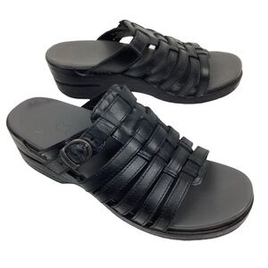 Dansko Marion Strappy Buckle Leather Slide Sandals Style #377020200